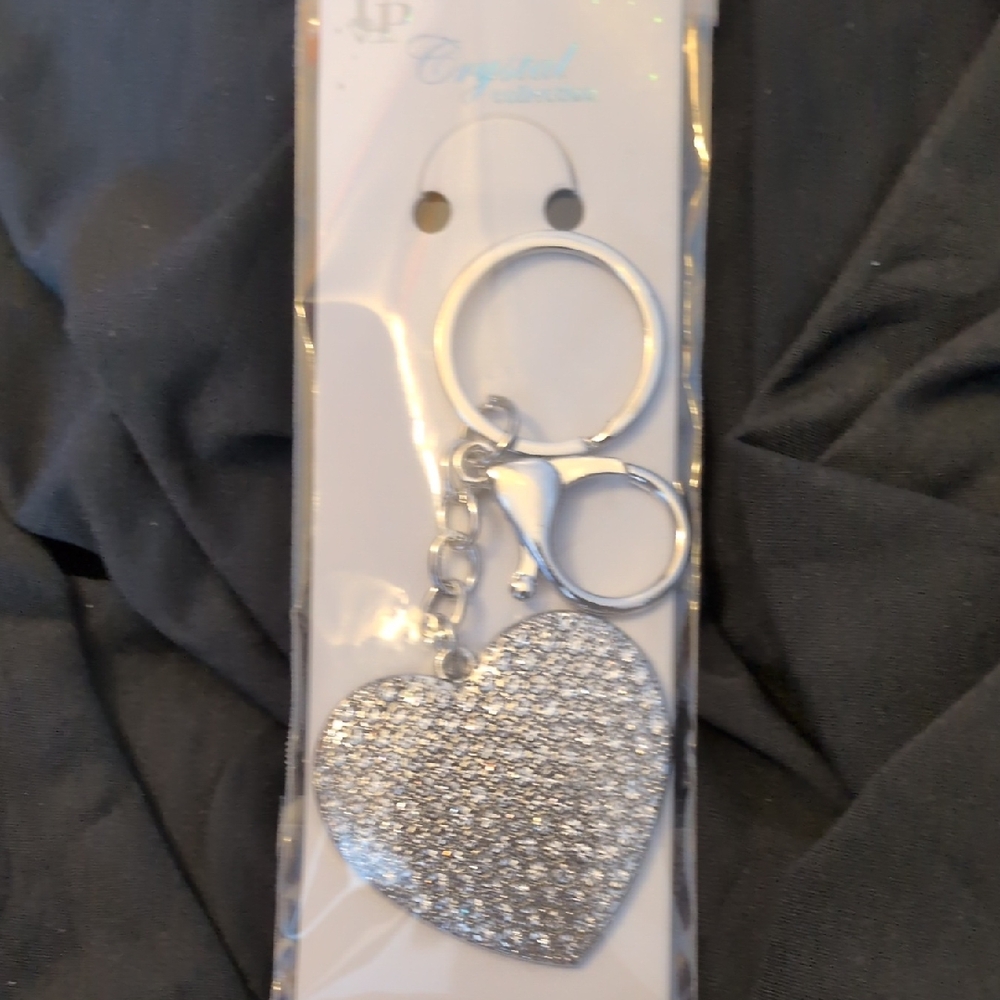 Rhinestone Heart Keychain/ Purse Charm